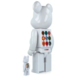 400% + 100% Bearbrick Robert Indiana X Fragmentdesign - White