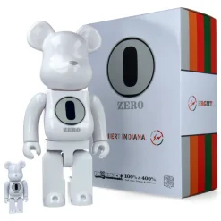 400% + 100% Bearbrick Robert Indiana X Fragmentdesign - White