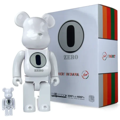 400% + 100% Bearbrick Robert Indiana X Fragmentdesign - White
