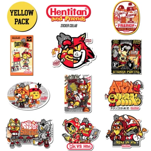 Hentitan and Friends - Yellow Sticker Pack