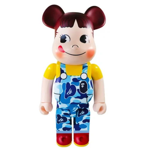 1000% Bearbrick BAPE × Pekochan (Blue)