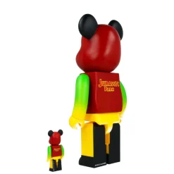 400% + 100% Bearbrick Jurassic Park (Green & Yellow)