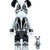 100% & 400% Bearbrick Kiss Catman Chrome Ver.
