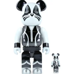 100% & 400% Bearbrick Kiss Catman Chrome Ver.