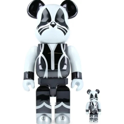 100% & 400% Bearbrick Kiss Catman Chrome Ver.
