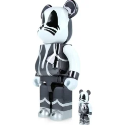 100% & 400% Bearbrick Kiss Catman Chrome Ver.