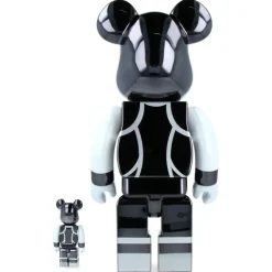 100% & 400% Bearbrick Kiss Catman Chrome Ver.