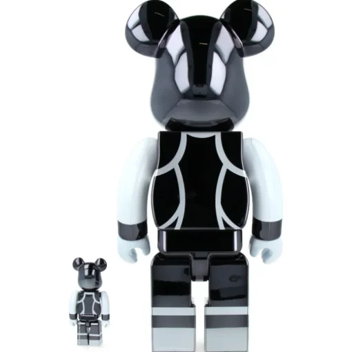 100% & 400% Bearbrick Kiss Catman Chrome Ver.