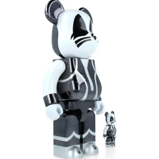 100% & 400% Bearbrick Kiss Catman Chrome Ver.