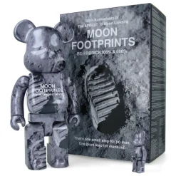 400% + 100% Bearbrick Moon Footprints