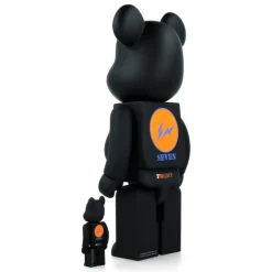 400% + 100% Bearbrick Robert Indiana X Fragmentdesign - Black