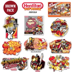 Hentan y amigos - Packle Brown Sticker Pack
