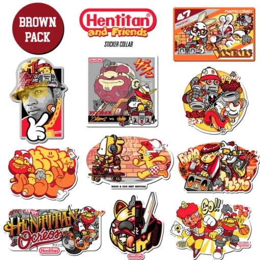 Hentan y amigos - Packle Brown Sticker Pack