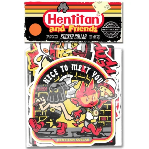 Hentan y amigos - Paquete de pegatinas de naranja