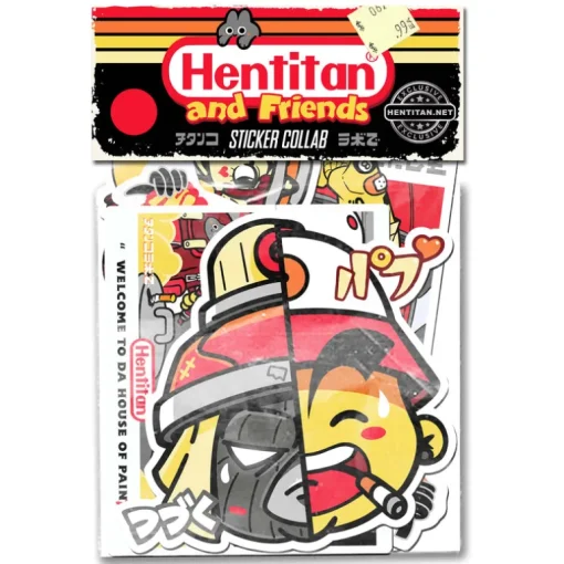 Hentitan and Friends - Red Sticker Pack