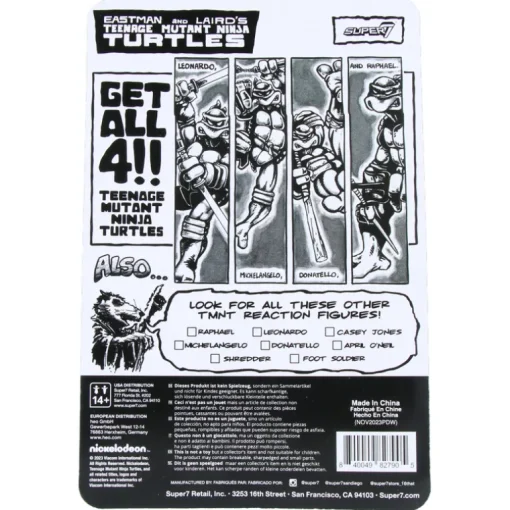 Leonardo (Comic Greyscale) - Teenage Mutant Ninja Turtles - ReAction Figures Wave 9