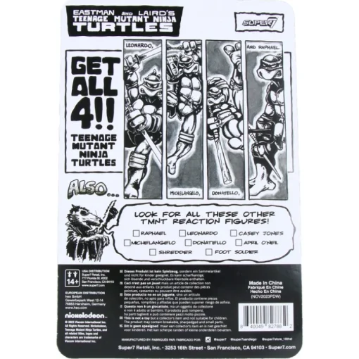 Michelangelo (Comic Greyscale) - Teenage Mutant Ninja Turtles - ReAction Figures Wave 9