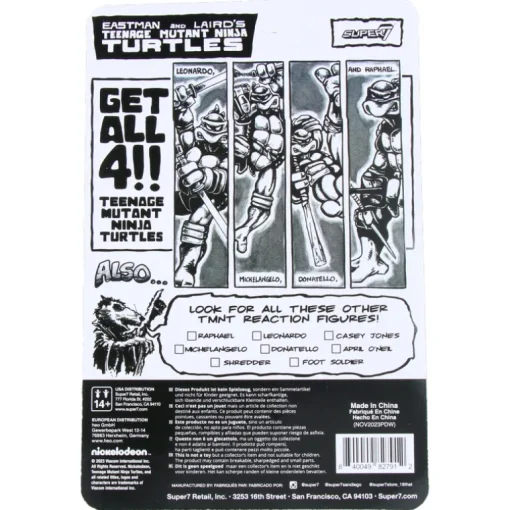 Raphael (Comic Greyscale) - Teenage Mutant Ninja Turtles - ReAction Figures Wave 9